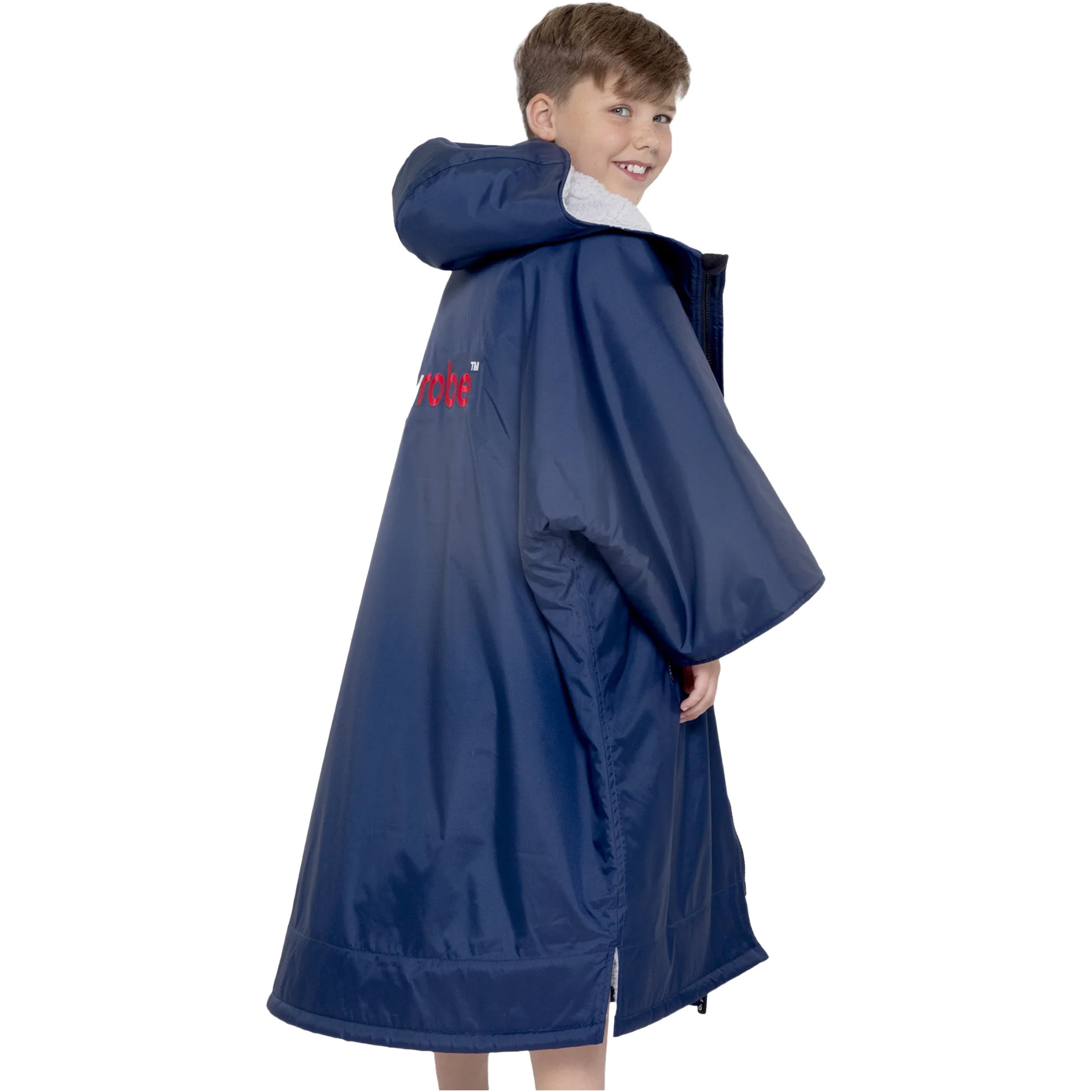 2026 Dryrobe Junior Advance Kortærmet Omklædningskåbe V3KSS  Marineblå / Grey